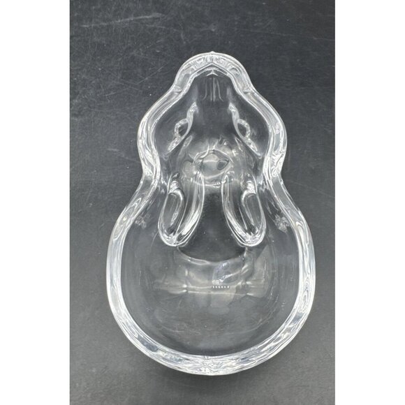 Crate & Barrel Clear Glass Covered Bunny Rabbit Candy Nuts Trinket Dish - Picture 8 of 10